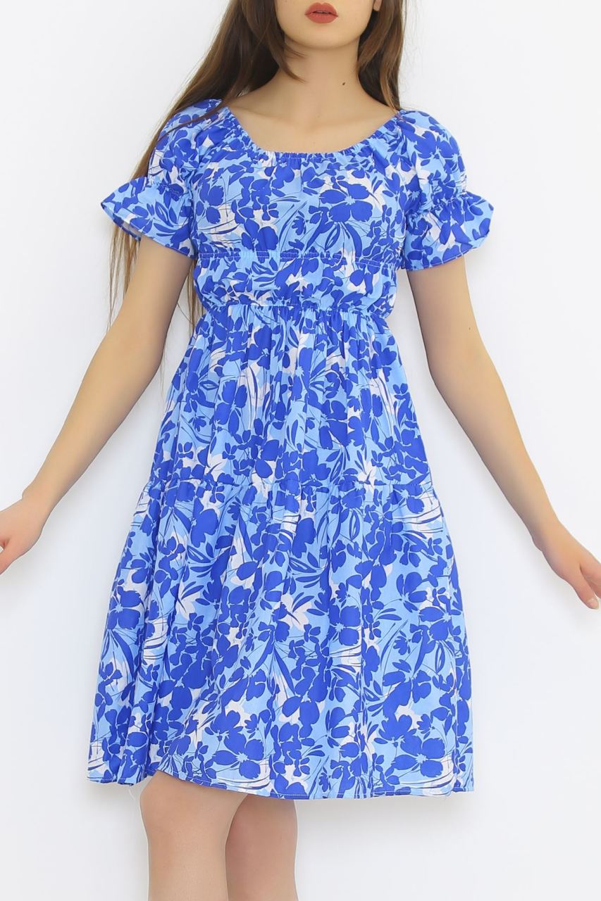 Madonna Yaka Elbise Mavi - 8832.701.