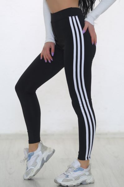 Yanı Üç Şeritli Tayt Siyah - 8618.1582.