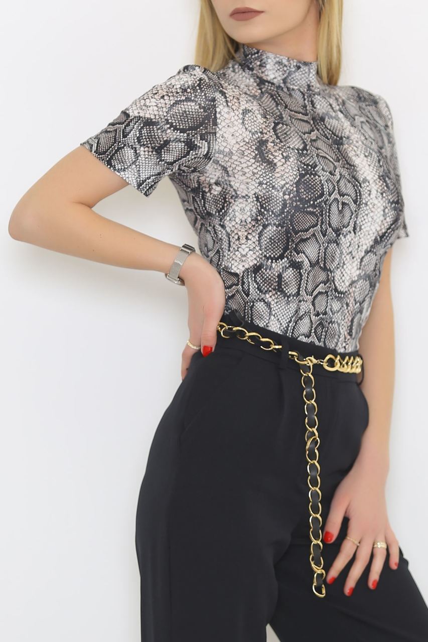 Desenli Bluz Yılandesenli - 1089.1212.