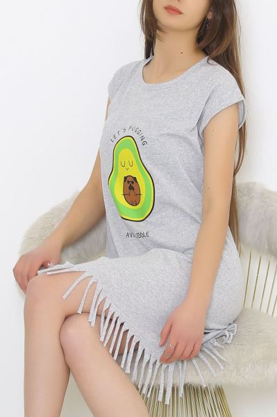 Japone Kol Elbise Gri5 - 8873.1287.