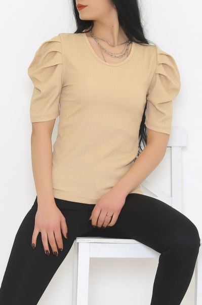 Prenses Kol Bluz Sütlükahve - 8874.107.