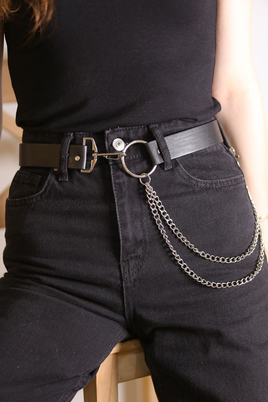 Zincir Aksesuarlı Kemer Siyah - 6781.1140.