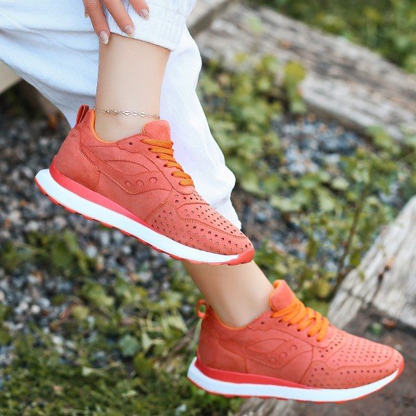 İlla Turuncu Süet Bağcıklı Spor Ayakkabı